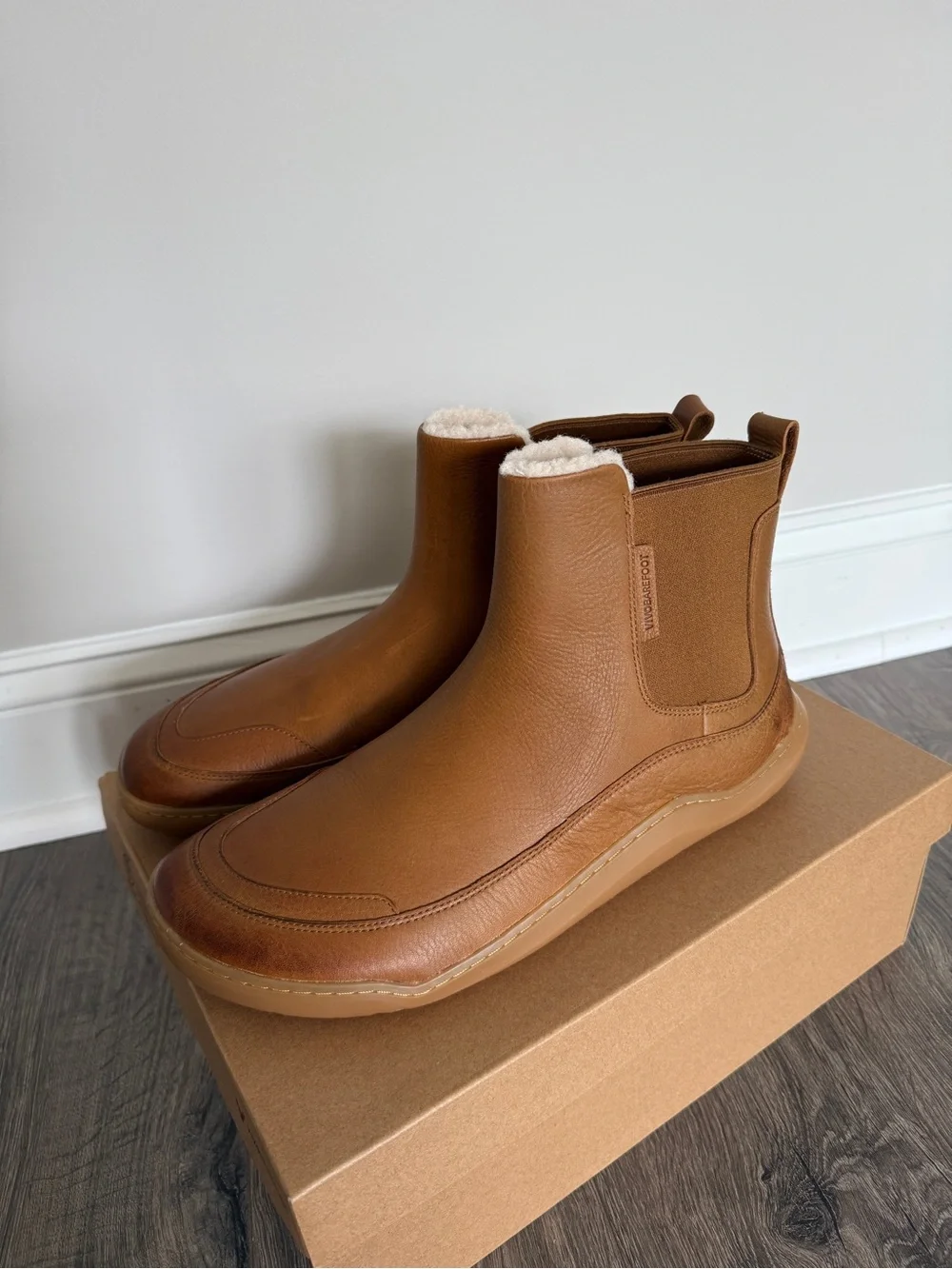 Vivobarefoot Gobi Warm-Lined Chelsea Boots Leather EUR 45 / US 12